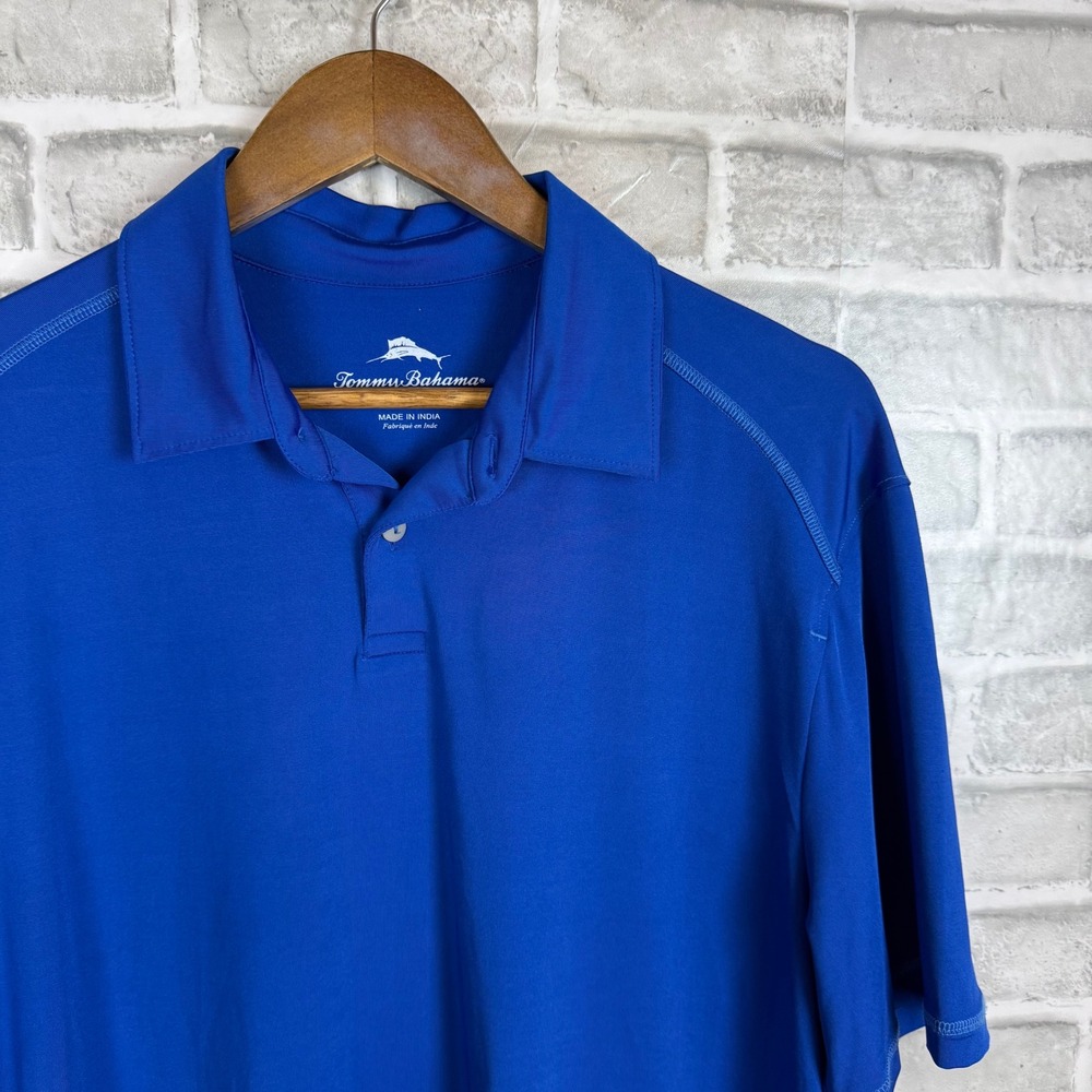Tommy Bahama Mens Emfielder Polo Shirt Blue Short Sleeve Performance Marlin M